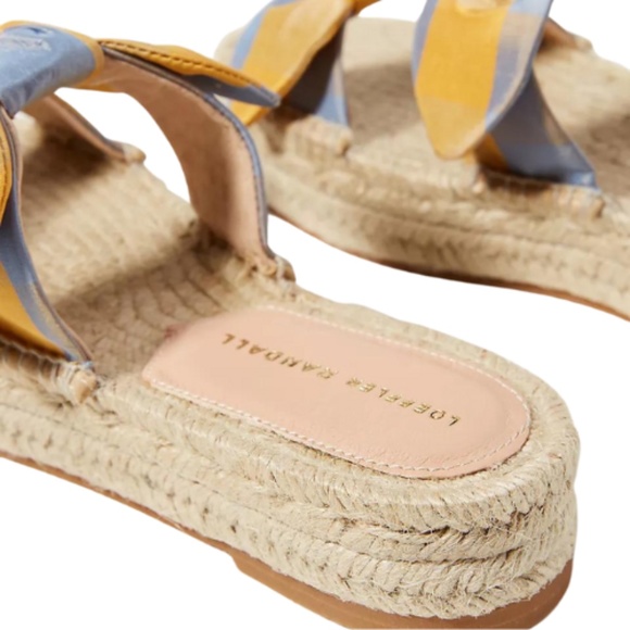 NEW LOEFFLER RANDALL Daisy Two Bow Espadrille Platform Sandal in Dandelion/Rain - Picture 3 of 7